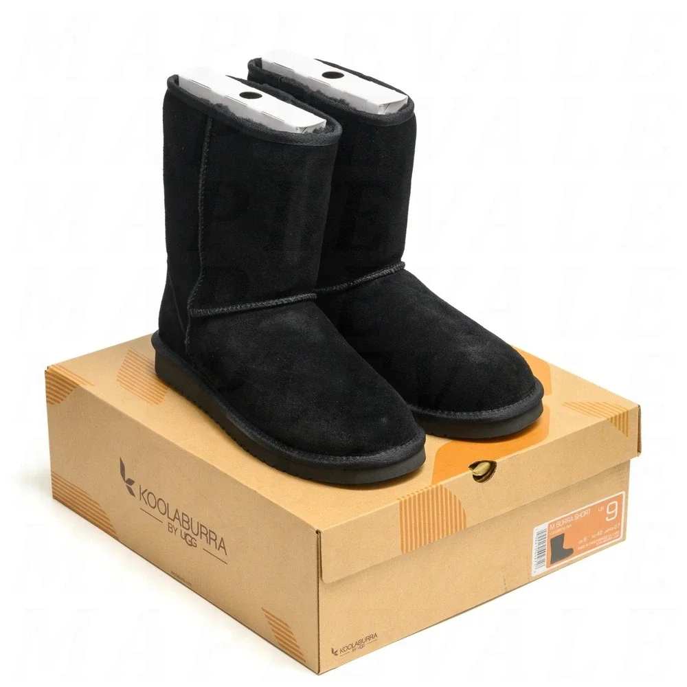 Koolaburra by UGG Men's Sz 9 Burra Short Winter Boots Black Suede 1105969-001